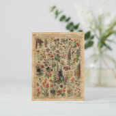 草花カラフルハーブ辞書アート ポストカード (スタンド正面)