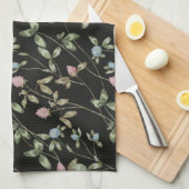 草花クローバープリントカントリーハウス キッチンタオル (四つ折り)