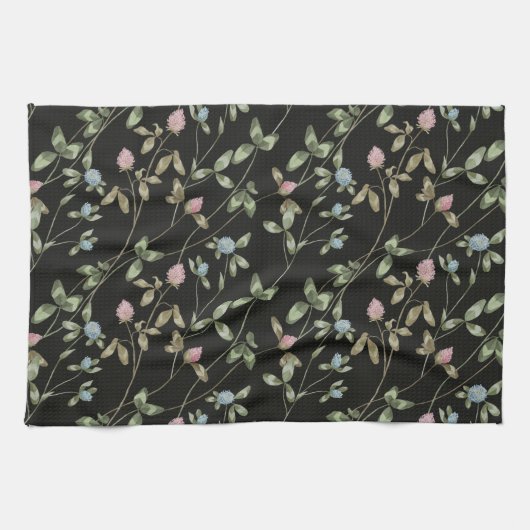 草花クローバープリントカントリーハウス キッチンタオル (横)