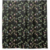 草花クローバープリントカントリーハウス シャワーカーテン (正面)