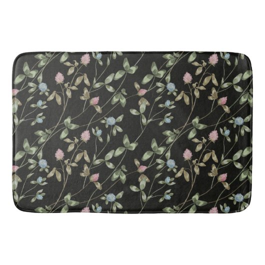 草花クローバープリントカントリーハウス バスマット (正面)