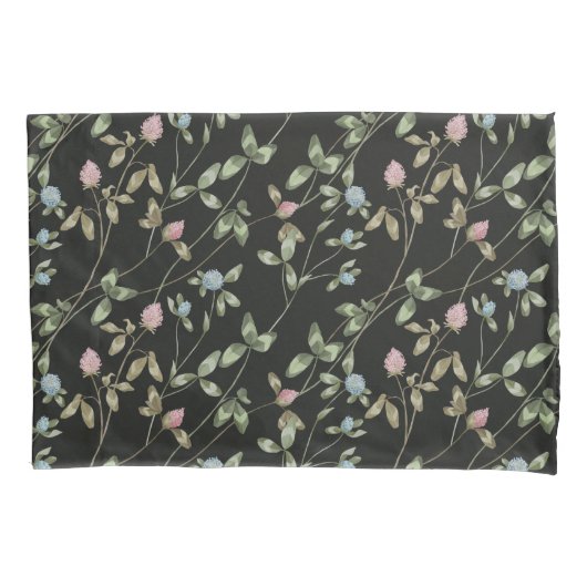 草花クローバープリントカントリーハウス 枕カバー (正面左)