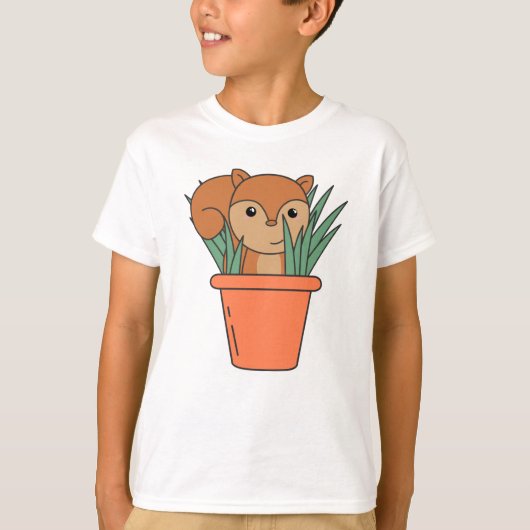 草花リスポット花 Tシャツ (正面)