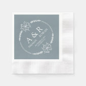 草花結婚の名前 縁ありカクテルナプキン (正面)