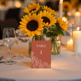 草花結婚の表番号カード テーブルナンバー