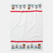 草花飾り付きキッチンタオル キッチンタオル (縦)