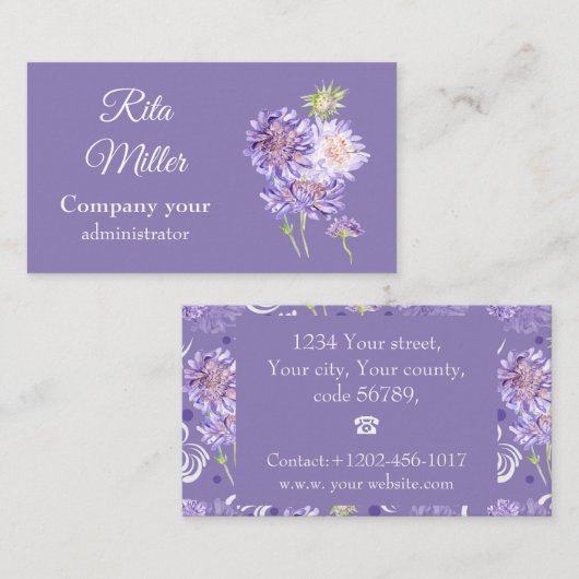 草花 名刺 (正面/裏面)