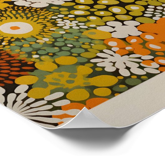 草間彌生インスパイア抽象芸術プリント ポスター (角)