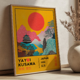 草間彌生展 日本の風景 レトロ  ポスター