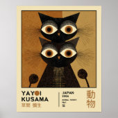草間彌生 黒猫 日本展覧会 ポスター (正面)