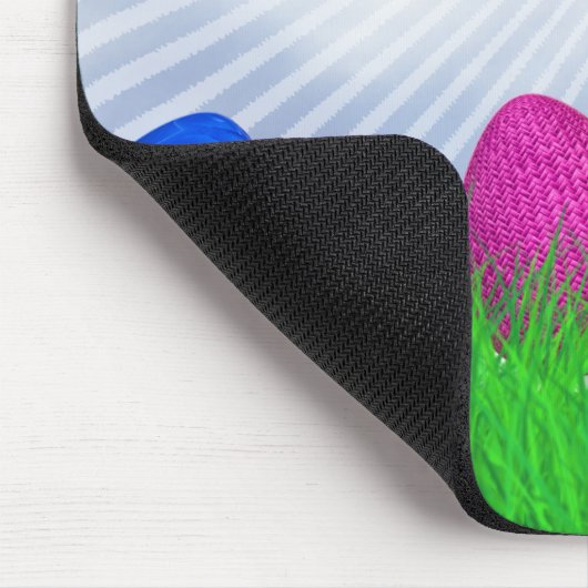 草飾のイースターの卵 |白いサンビーム マウスパッド (コーナー)