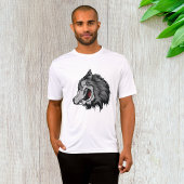 荒々しいオオカミの頭部 力強い野生動物 Tシャツ