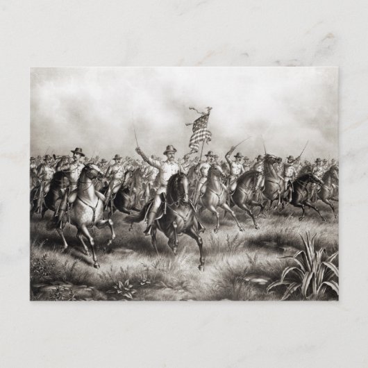 荒々しいライダー:セオドア・ルーズベルト大佐 ポストカード (正面)