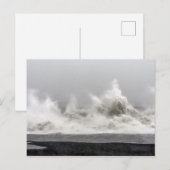 荒々しい冬の嵐の海 ポストカード (正面/裏面)