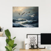 荒々しい海の風景アート ポスター (ホームオフィス)