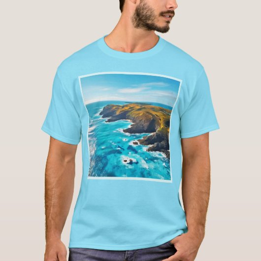 荒々しい海岸の断崖 Tシャツ (正面)