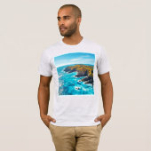 荒々しい海岸の断崖 Tシャツ (正面フル)