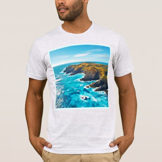 荒々しい海岸の断崖 Tシャツ (正面)