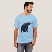 荒々しい熊 - 力と強さのストリートウェアデザイン Tシャツ (正面フル)