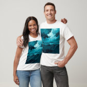 荒々しい空の下の気まぐれな大海の波 – 抽象的な海 Tシャツ (ユニセックス)