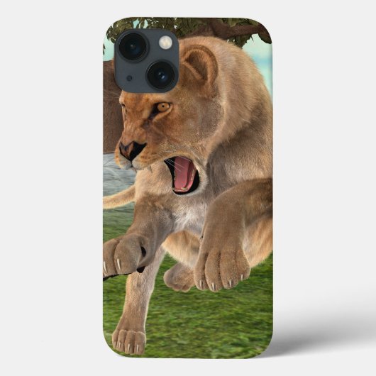 荒々しい雌ライオンのジャングル冒険アート Case-Mate iPhoneケース (裏面)