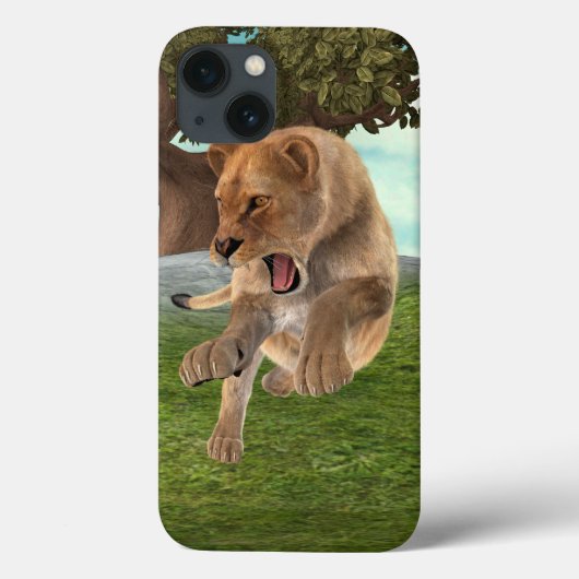 荒々しい雌ライオンのジャングル冒険アート Case-Mate iPhoneケース (裏面)