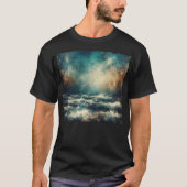 荒々しい青い海の古い写真 Tシャツ (正面)