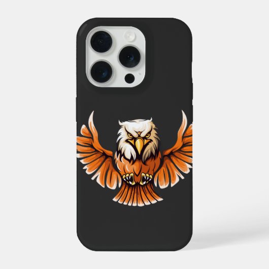 荒々しい飛翔鷲 iPhone 15 Proケース iPhoneケース (裏面)