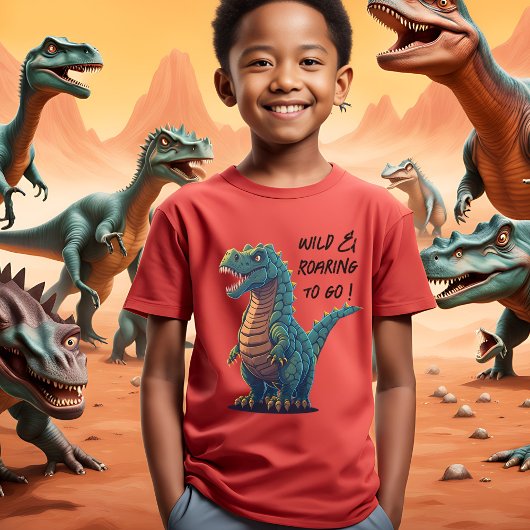 荒々しく吠えるティラノサウルス Tシャツ