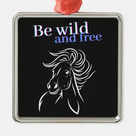 荒々しく自由な馬である メタルオーナメント (正面)