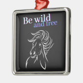 荒々しく自由な馬である メタルオーナメント (左)