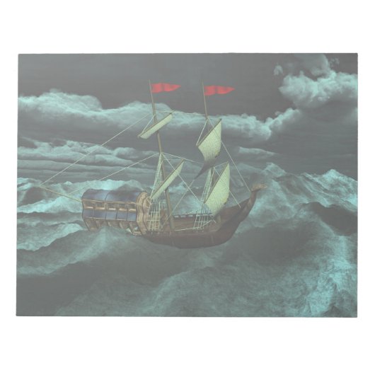 荒々しく荒々しい海のメモ帳 ノートパッド (正面)