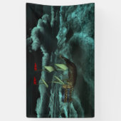 荒々しく荒々しい海の旗 横断幕 (縦)