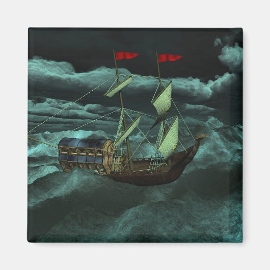 荒々しく荒々しい海の磁石 マグネット (正面)