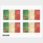 荒いエイジヴィンテージイタリアン旗 長方形シール (シート)