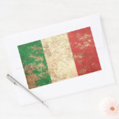 荒いエイジヴィンテージイタリアン旗 長方形シール (封筒)