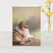 荒いコリーの挨拶状 カード (黄色い花)