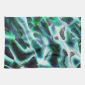荒いデジタル滝や熱帯雨林を彫り込んだ？ キッチンタオル (横)