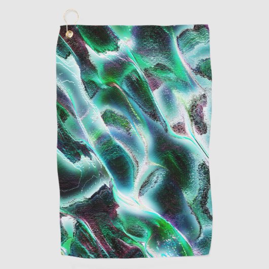 荒いデジタル滝や熱帯雨林を彫り込んだ？ ゴルフタオル (正面)