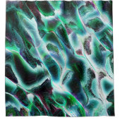 荒いデジタル滝や熱帯雨林を彫り込んだ？ シャワーカーテン (正面)