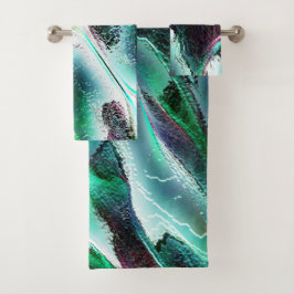 荒いデジタル滝や熱帯雨林を彫り込んだ？ バスタオルセット