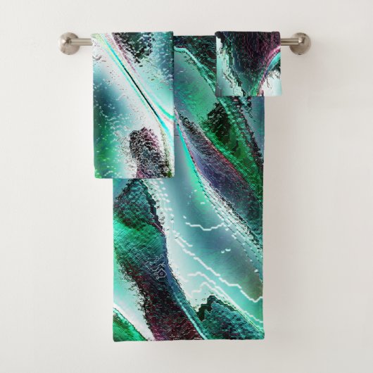 荒いデジタル滝や熱帯雨林を彫り込んだ？ バスタオルセット (インサイチュ)