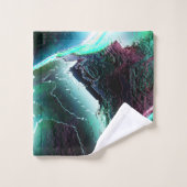 荒いデジタル滝や熱帯雨林を彫り込んだ？ バスタオルセット (ウォッシュタオル)