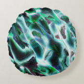 荒いデジタル滝や熱帯雨林を彫り込んだ？ ラウンドクッション (正面)