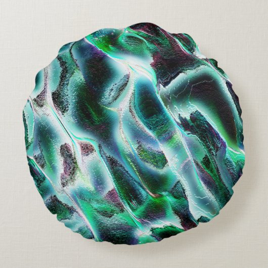 荒いデジタル滝や熱帯雨林を彫り込んだ？ ラウンドクッション (裏面)