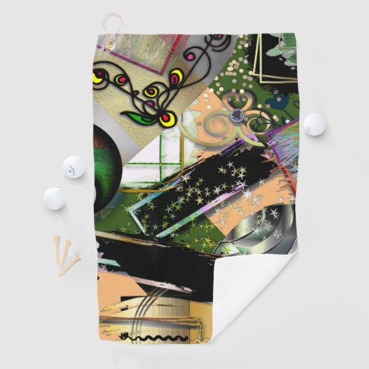 荒い効果を持つデザインオブジェクトとシンボルの混乱 ゴルフタオル (インサイチュ)