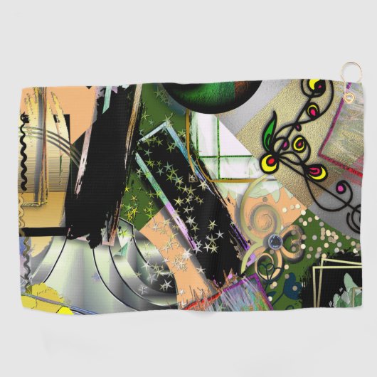 荒い効果を持つデザインオブジェクトとシンボルの混乱 ゴルフタオル (横)