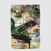 荒い効果を持つデザインオブジェクトとシンボルの混乱 ゴルフタオル (正面)