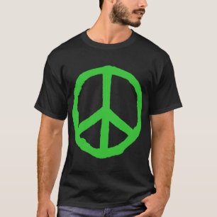 荒い平和シンボル-緑(濃) Tシャツ