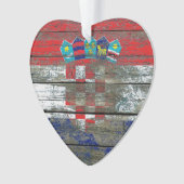 荒い木のクロアチアの旗は効果に乗ります オーナメント (正面)